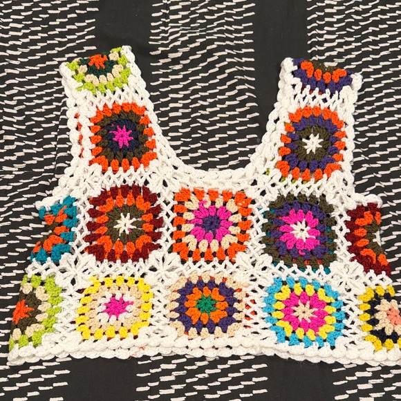 SHEIN Tops - SHEIN Multicolor Crochet Crop Top